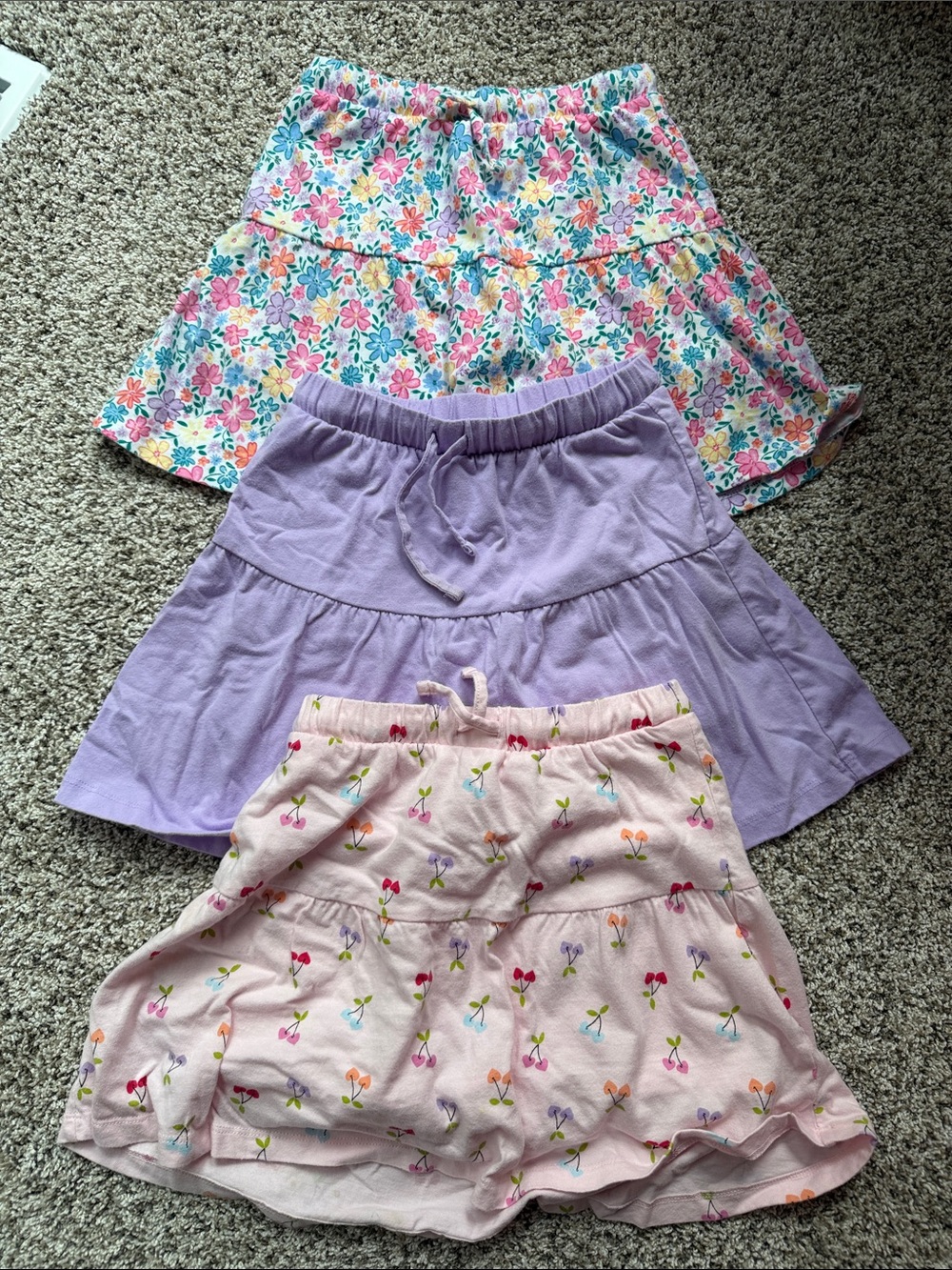 3 - Jumping Beans girls size 8 skorts - Floral, Lavender & Light Pink cherry